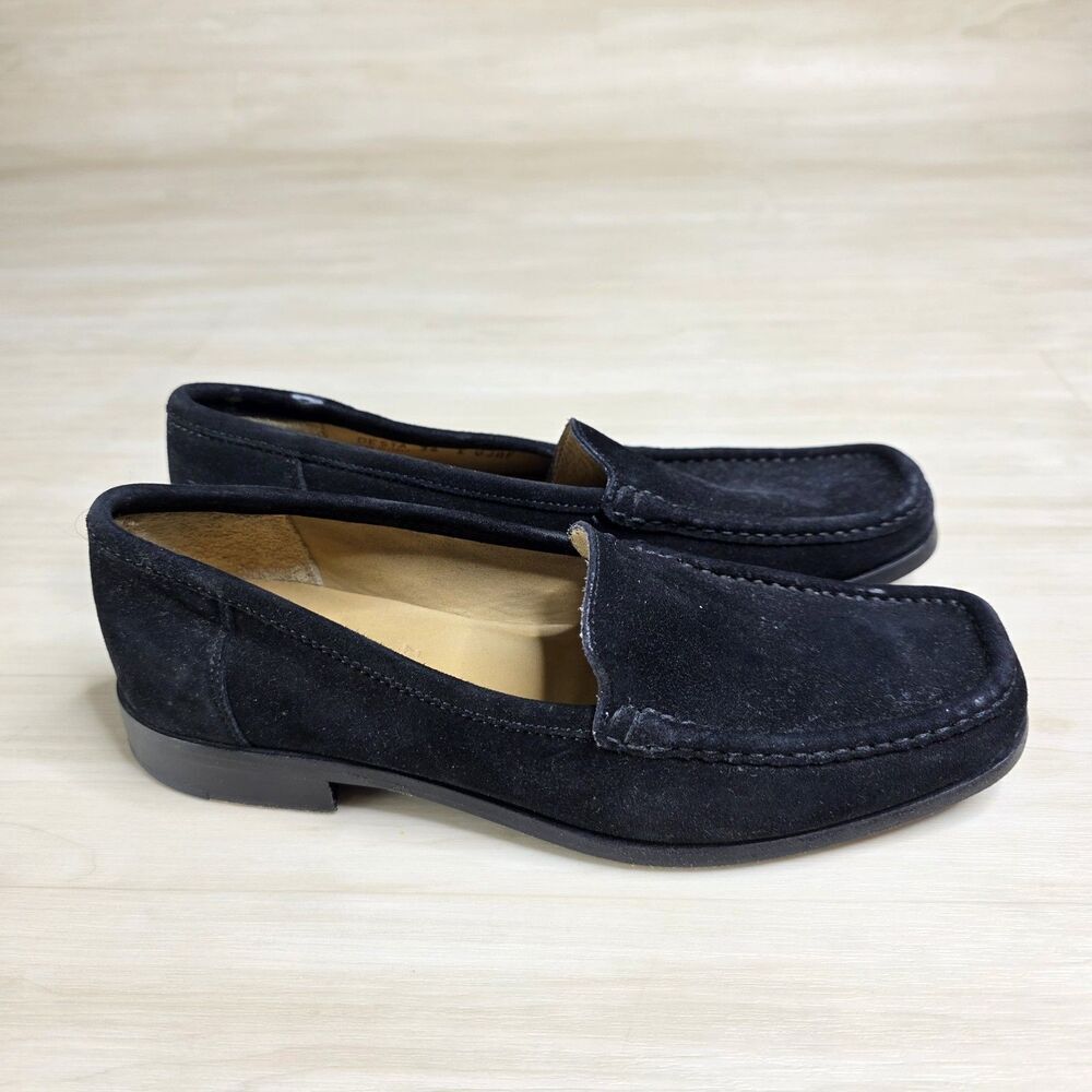Bally Black Suede Slip On Loafers Women's Size 5.5